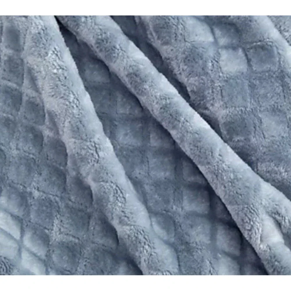 Berkshire Set of 2 Shiny Velvetsoft Airblown Check 60x70 Throws